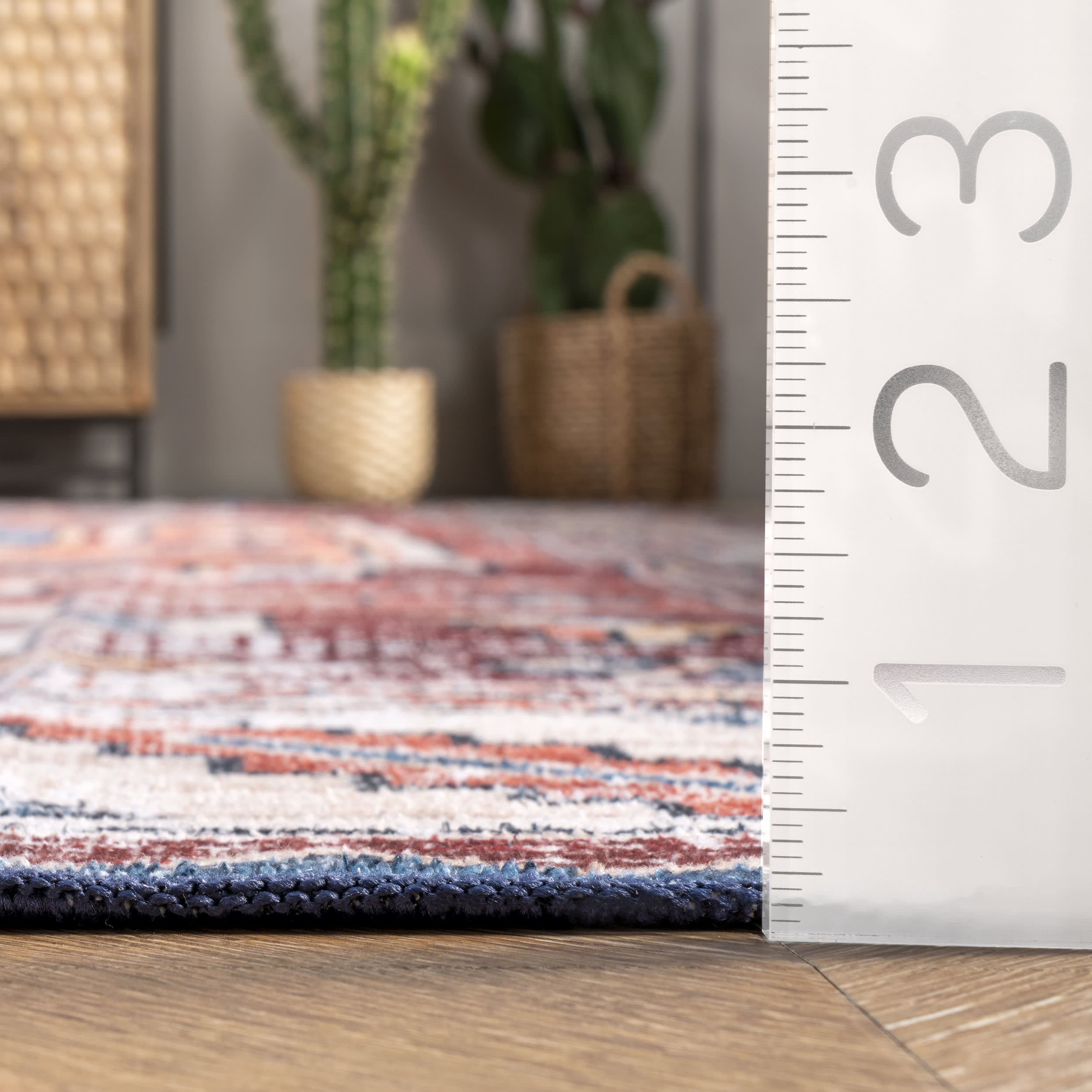 Oriental Medallion Washable Rug | Rust