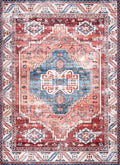 Oriental Medallion Washable Rug | Rust