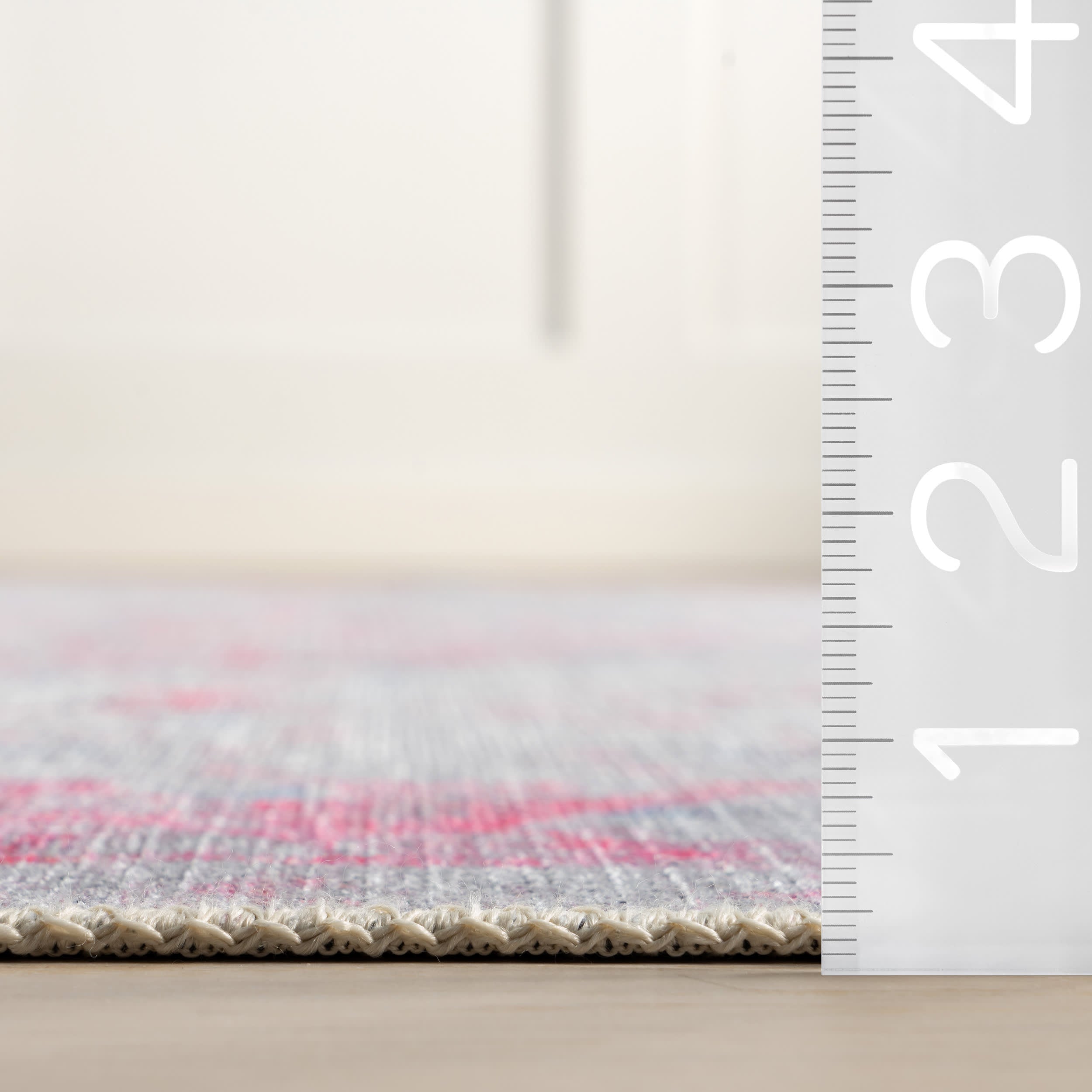 Washable Medallion Flatweave Rug | Pink