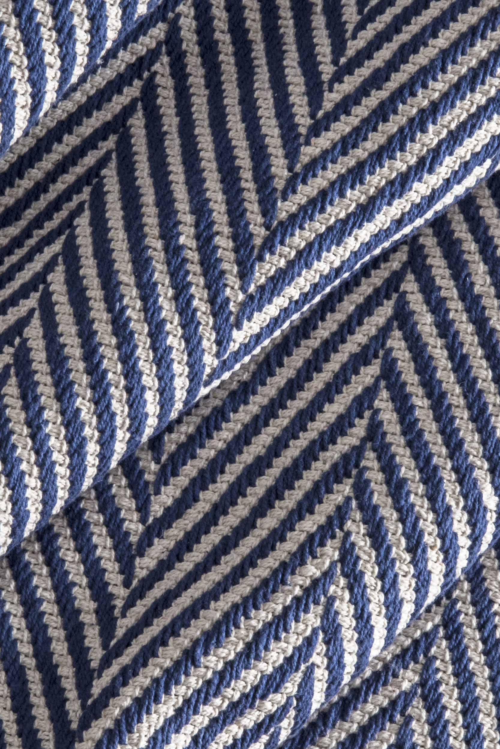 Herringbone Cotton Flatwoven Rug | Navy