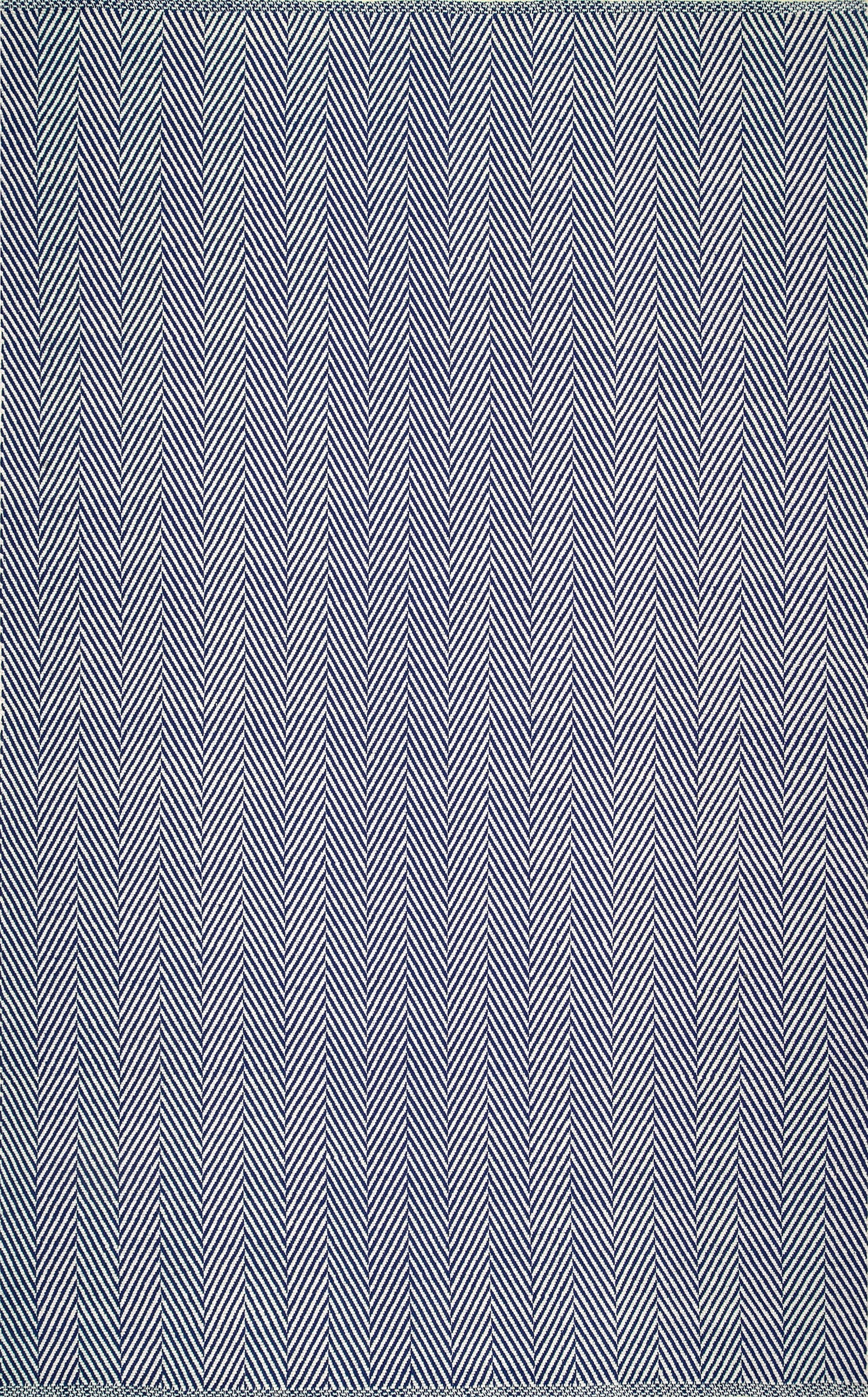 Herringbone Cotton Flatwoven Rug | Navy
