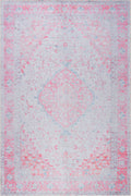 Washable Medallion Flatweave Rug | Pink
