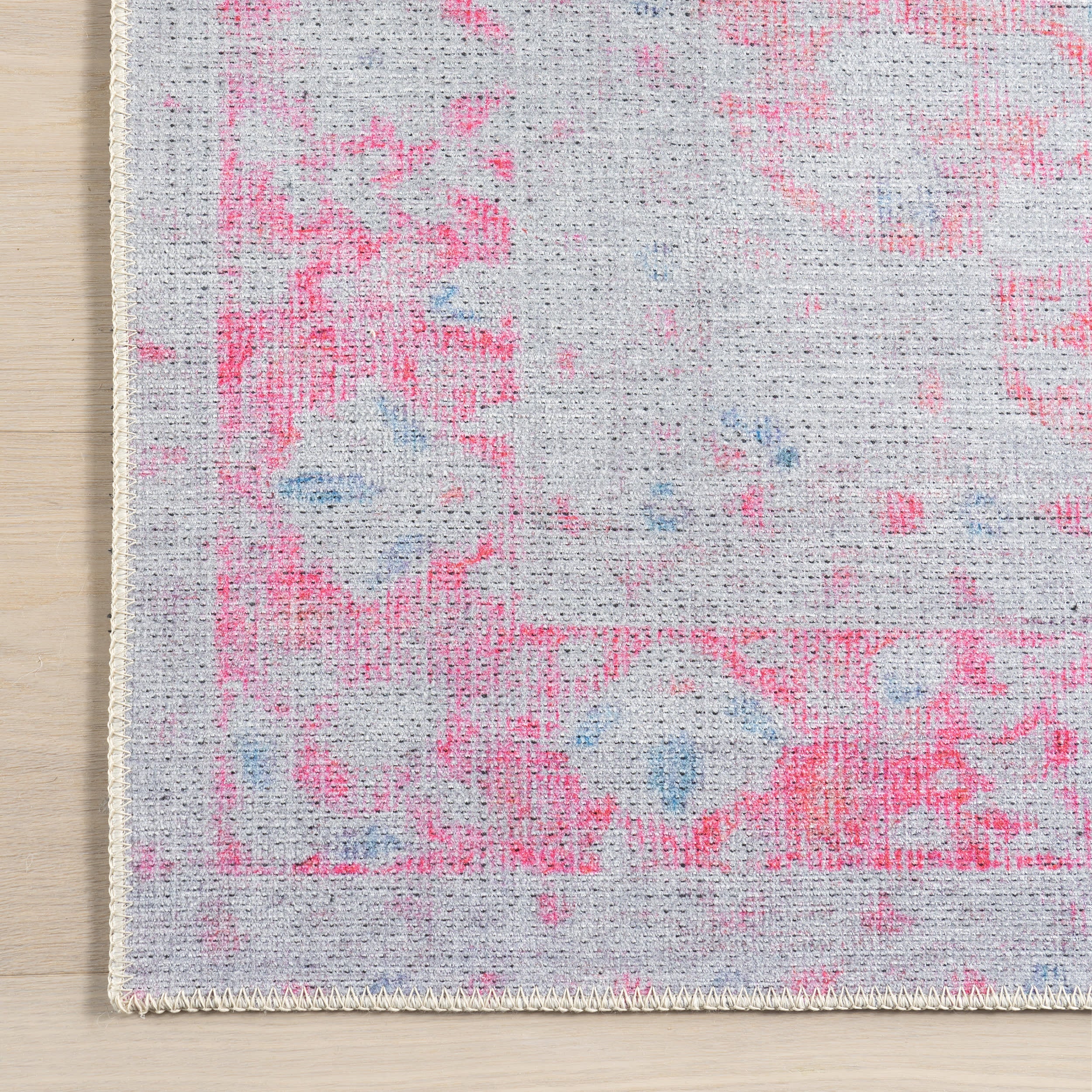 Washable Medallion Flatweave Rug | Pink