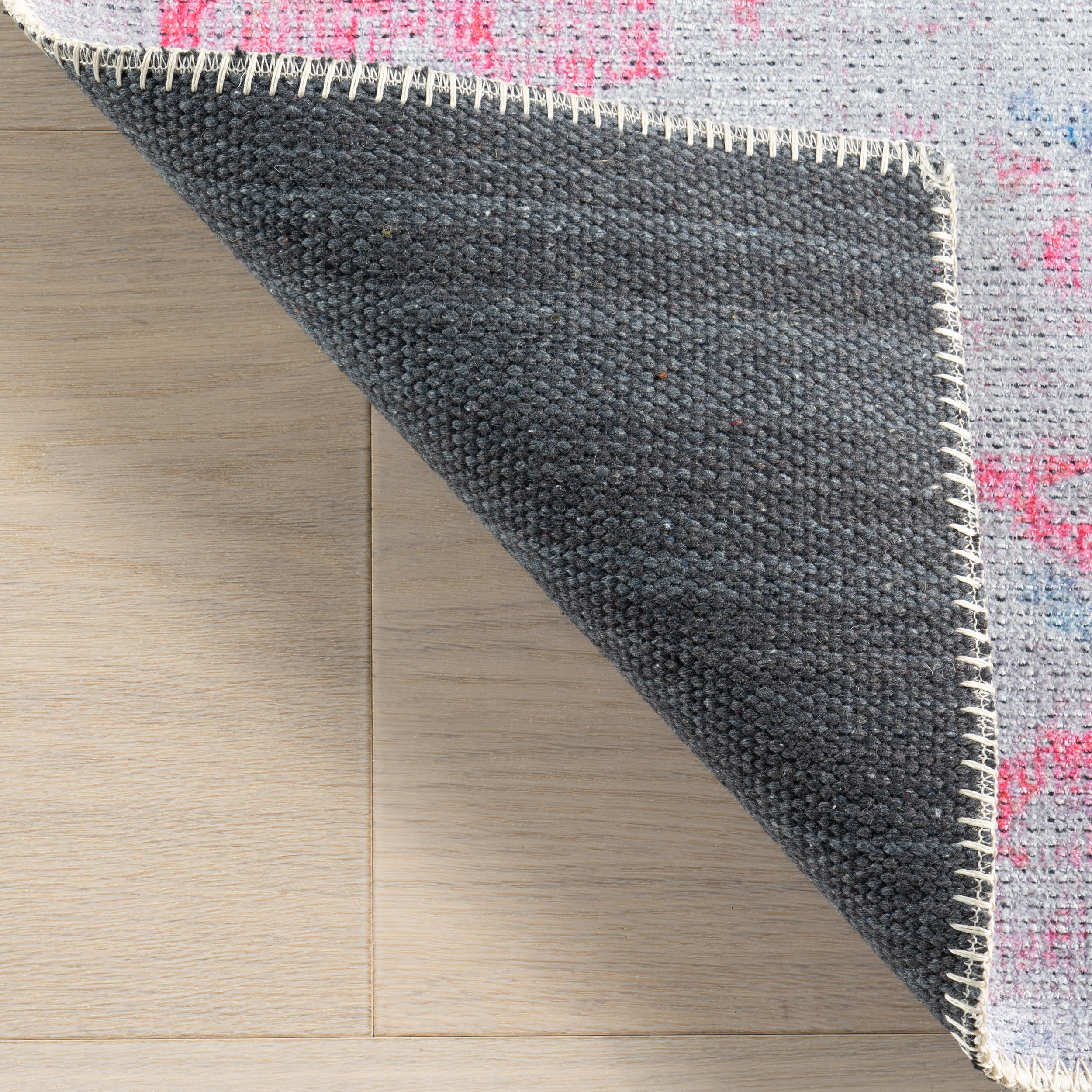 Washable Medallion Flatweave Rug | Pink